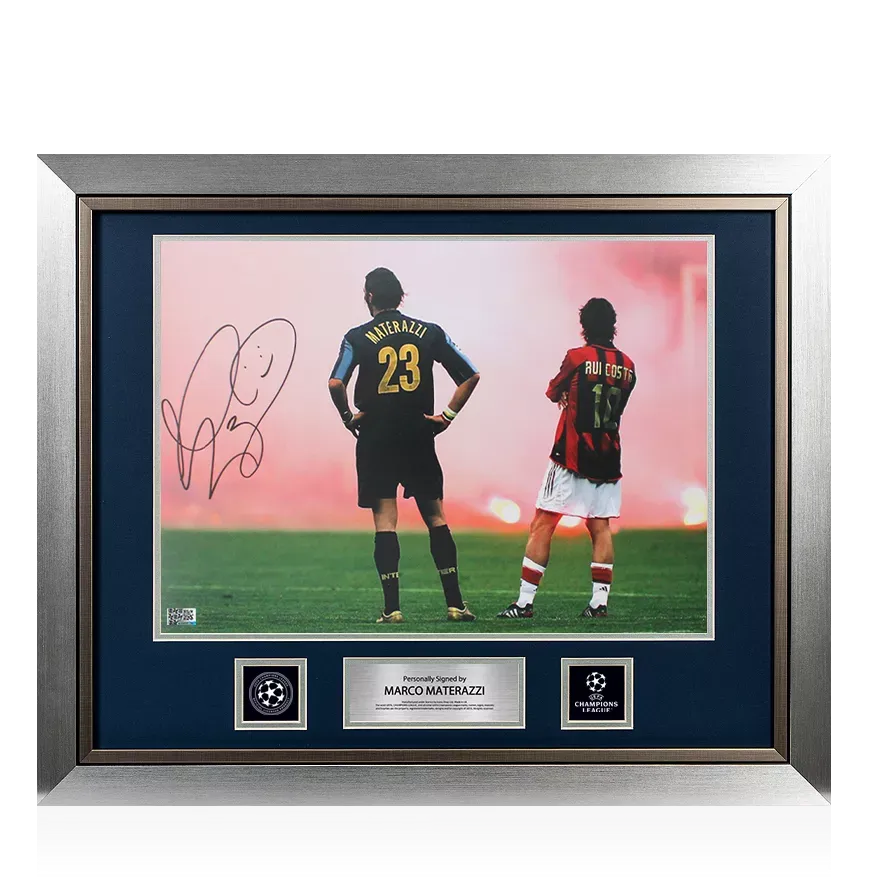 Marco Materazzi Official UEFA Champions League Signed and Framed